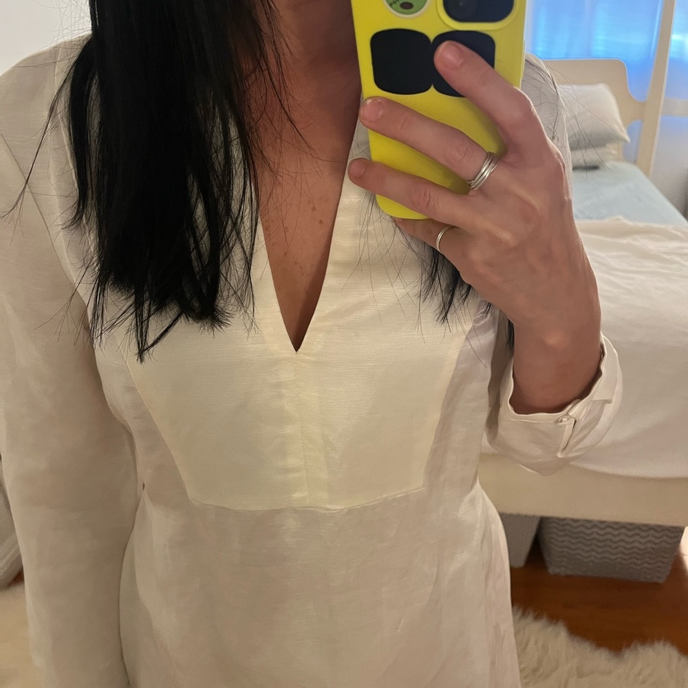 J. Crew XS White Linen Dress